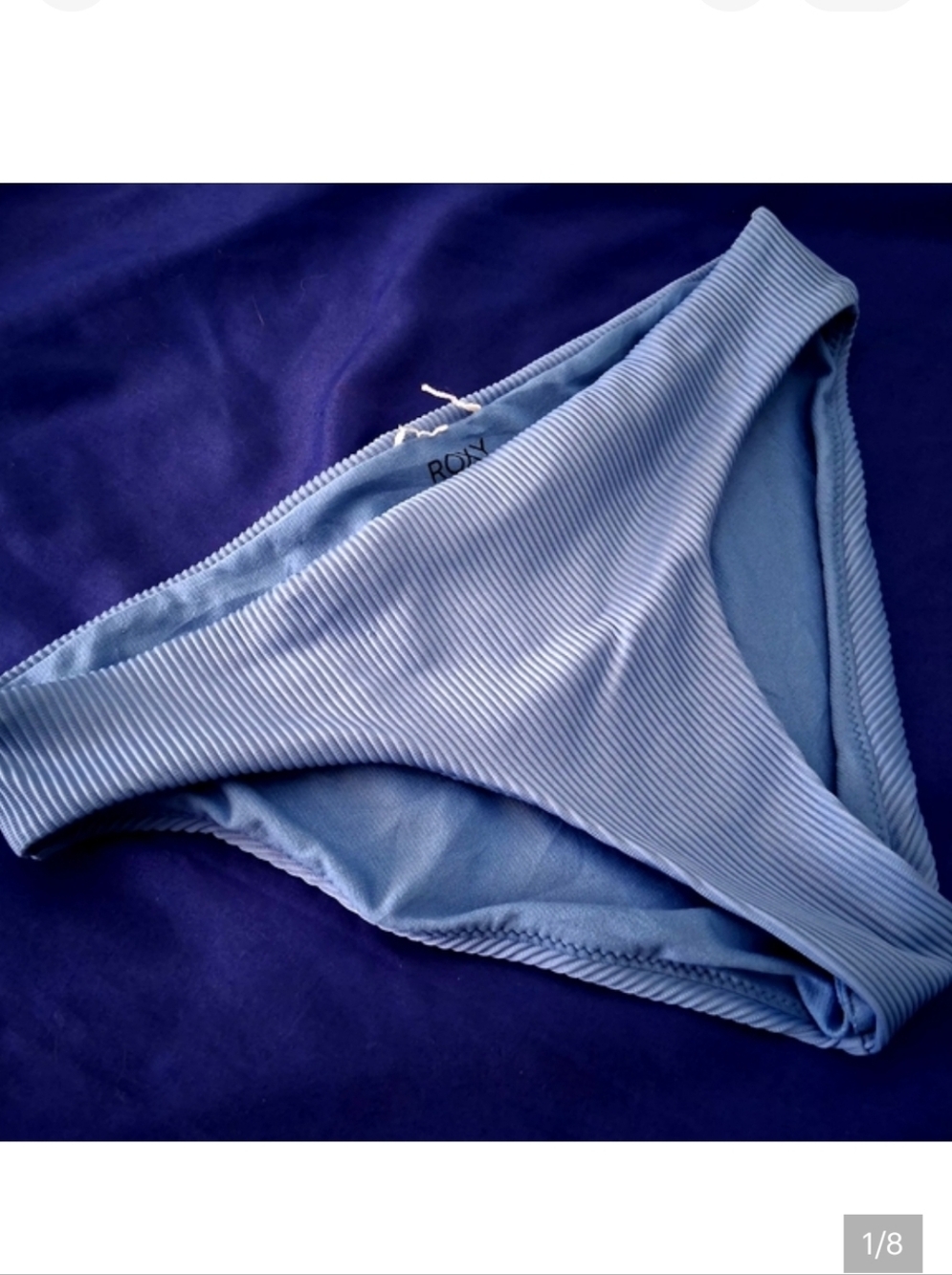 ROXY Sky Blue Ribbed Bikini Bottom One Piece Size Medium, Size 10